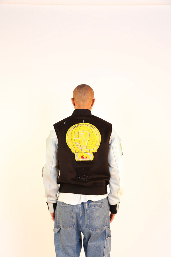 1|24 HOT AIR BALLOON VARSITY JACKET - BLACK