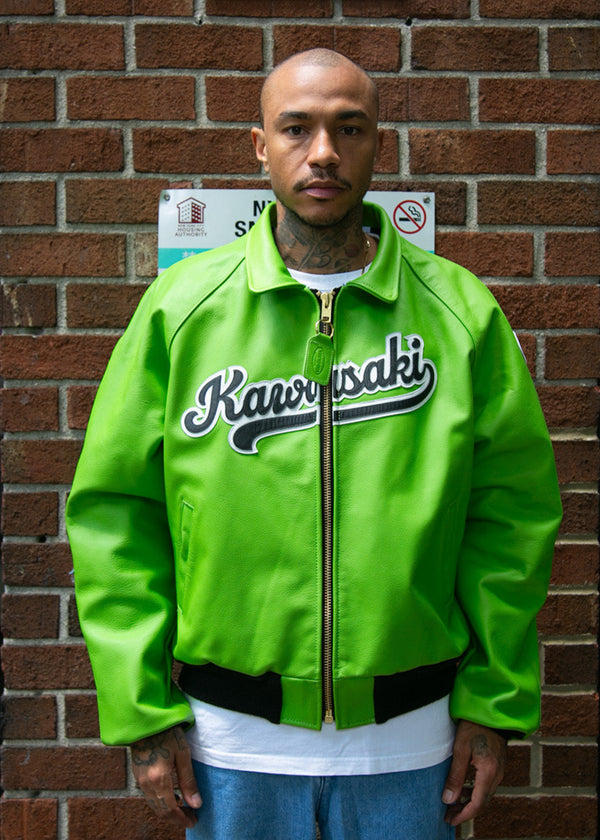 FLY GEENIUS X VANSON | BOMBER JACKET | KAWASAKI - GREEN