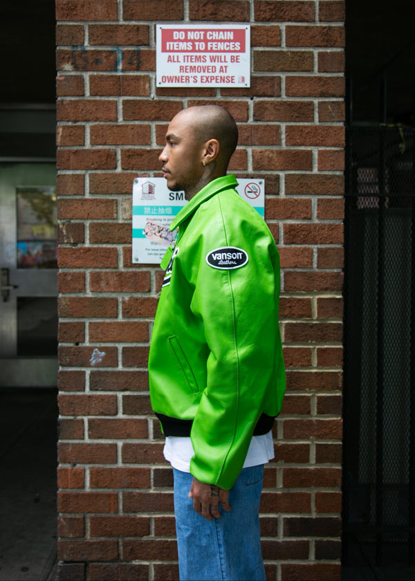 FLY GEENIUS X VANSON | BOMBER JACKET | KAWASAKI - GREEN