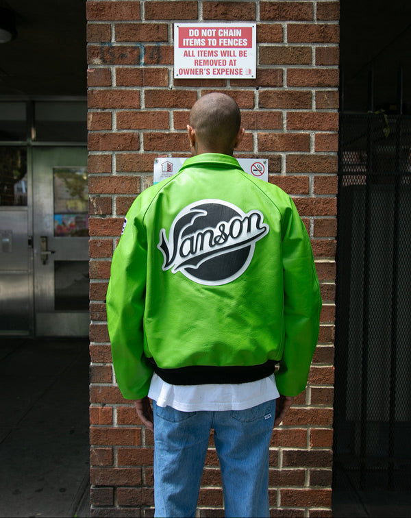 FLY GEENIUS X VANSON | BOMBER JACKET | KAWASAKI - GREEN