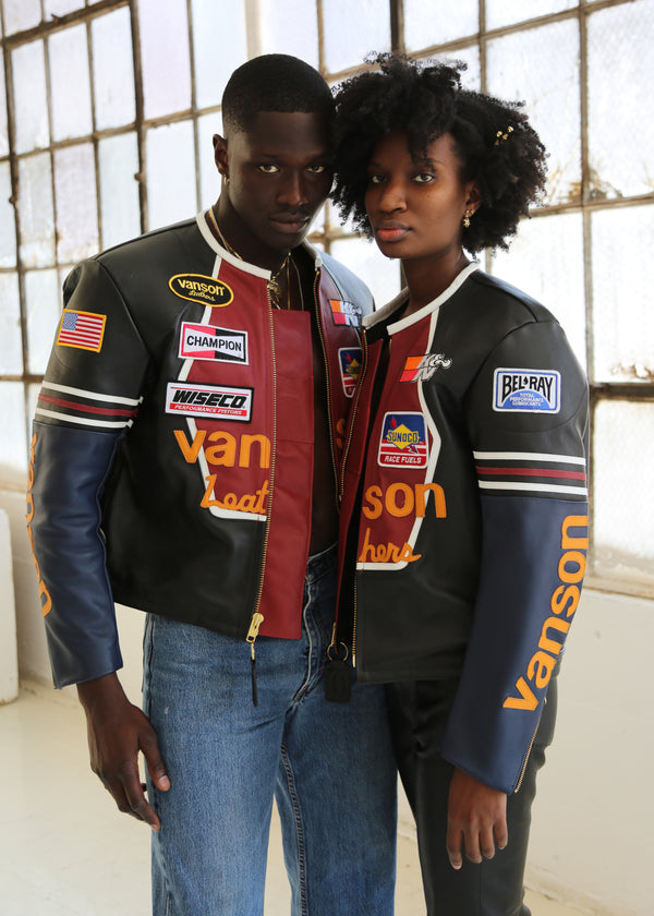 FLY GEENIUS X VANSON | STAR JACKET | BLACK-NAVY-RED