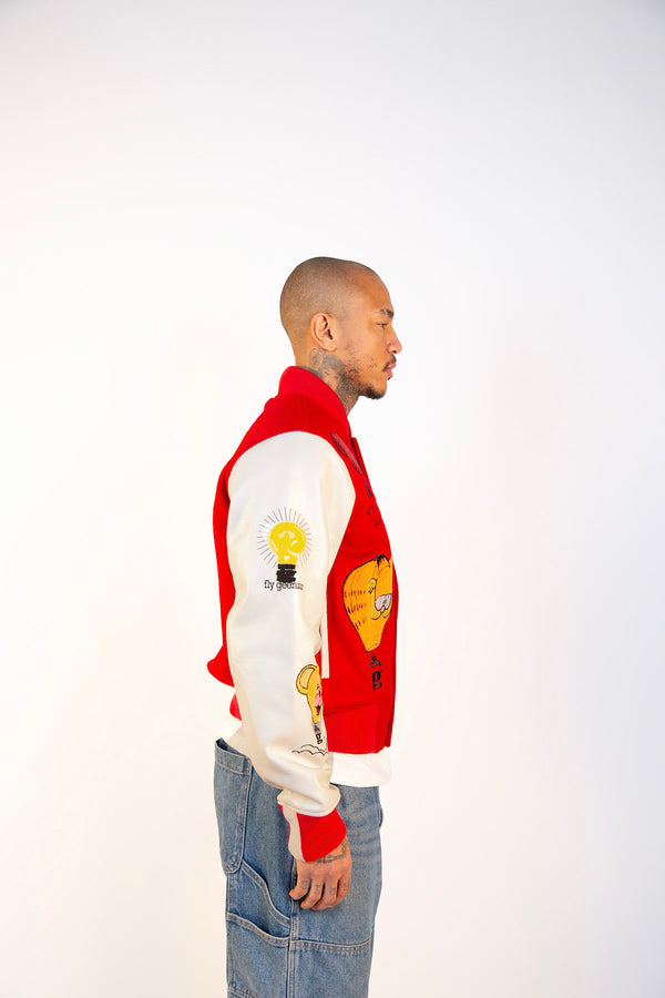 HOT AIR BALLOON VARSITY JACKET - RED