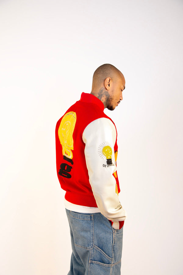 HOT AIR BALLOON VARSITY JACKET - RED