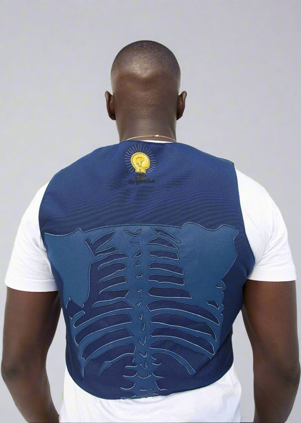 FLY GEENIUS x VANSON LEATHERS SKELETON VEST – NAVY | PRODUCTION: 4–12 WEEKS