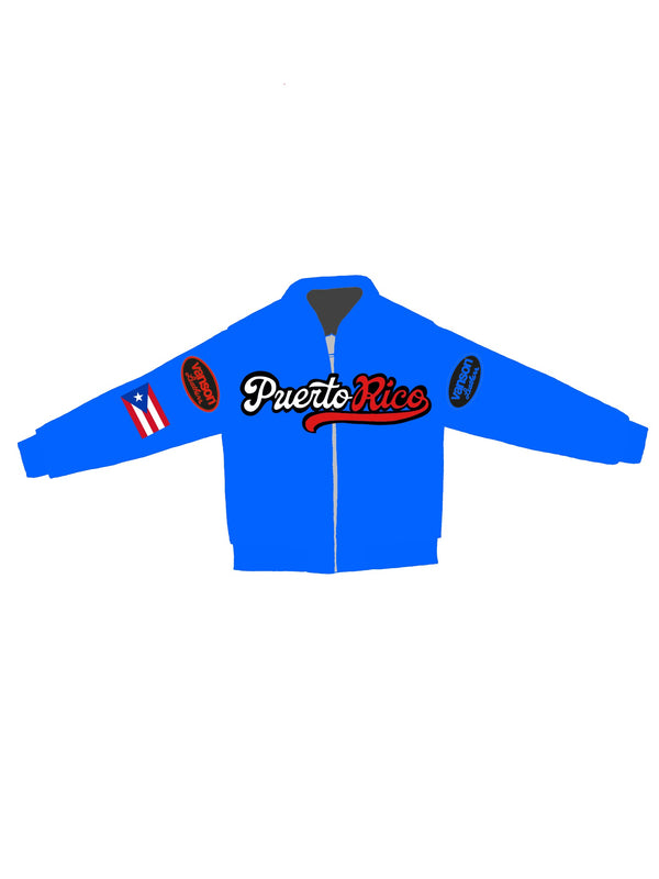FLY GEENIUS x VANSON | BOMBER JACKET | PUERTO RICO - BLUE
