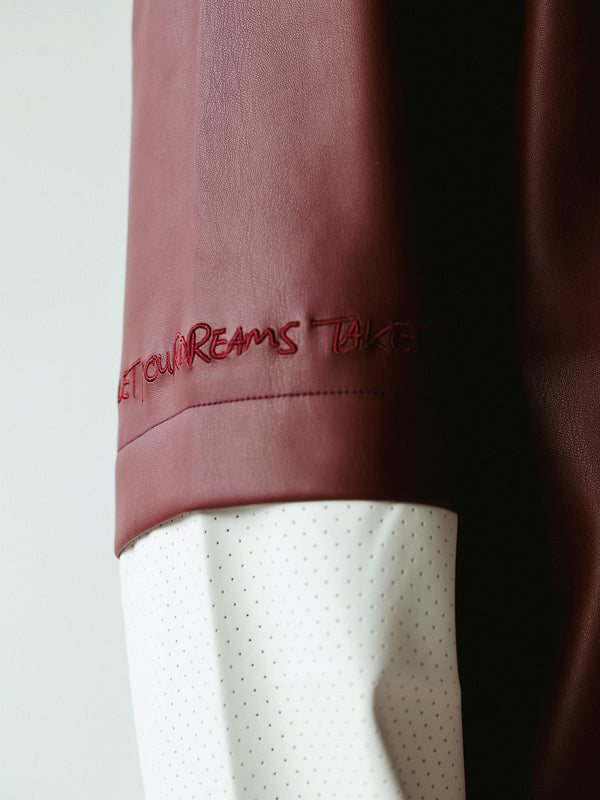 DOUBLE SLEEVE SHIRT | BURGUNDY+WHITE