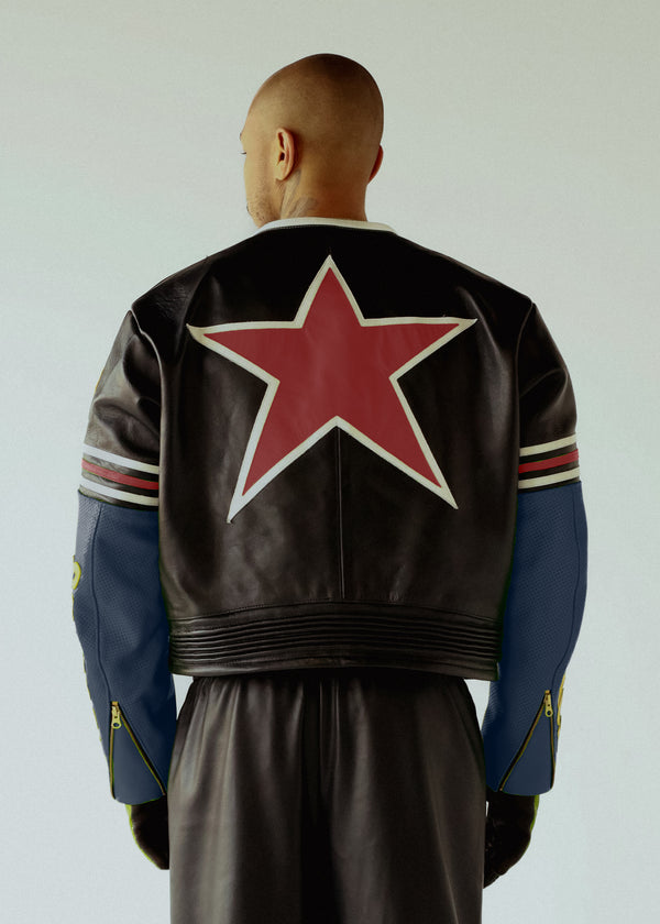 FLY GEENIUS X VANSON | STAR JACKET | BLACK-NAVY-RED