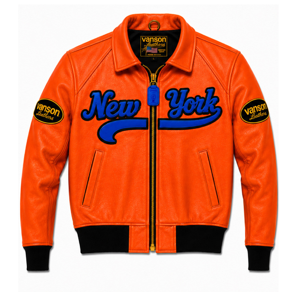 FLY GEENIUS X VANSON | BOMBER JACKET | NEW YORK - KNICKS ORANGE