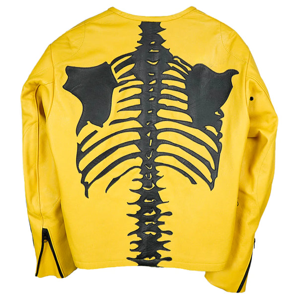 YELLOW BONE WOLVERINE SKELETON LEATHER JACKET (PRODUCTION TIME 8-14 WEEKS)