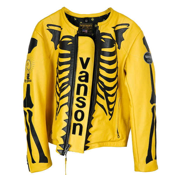 YELLOW BONE WOLVERINE SKELETON LEATHER JACKET (PRODUCTION TIME 8-14 WEEKS)