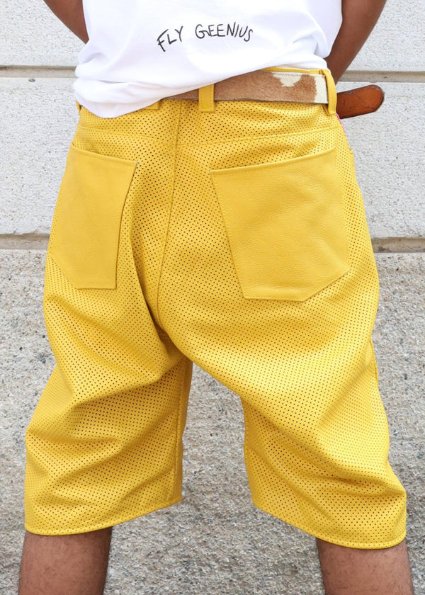 FLY GEENIUS X VANSON | LEATHER SHORTS | TOKYO - YELLOW
