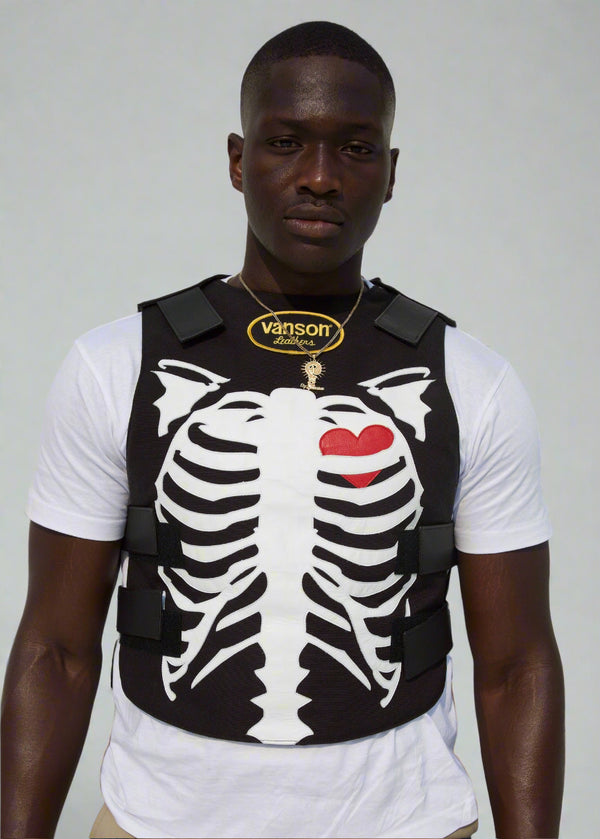 FLY GEENIUS x VANSON LEATHERS SKELETON VEST – BLACK | PRODUCTION: 4–12 WEEKS
